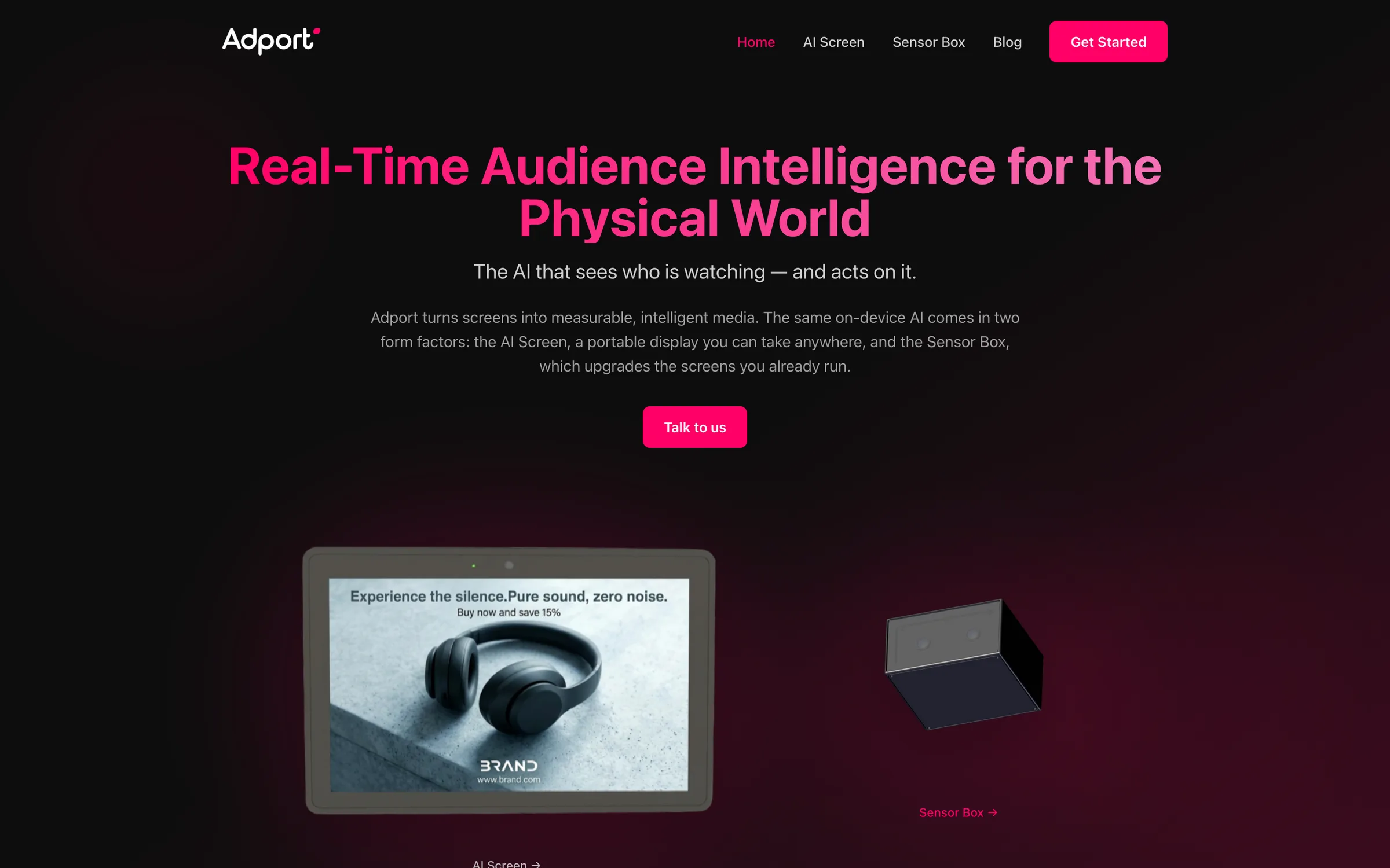 adport.us — the public site that sells the network